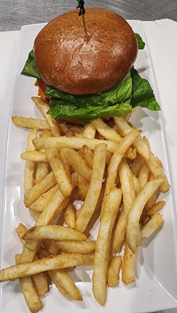 Grilled or Crispy Chicken Burger with fries/soda